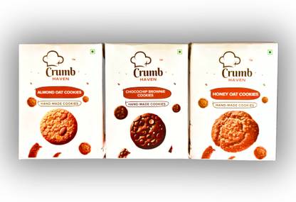 Crumb Haven Cookies- Pack of 3_Almond + Brownie + Honey Cookies Biscuit