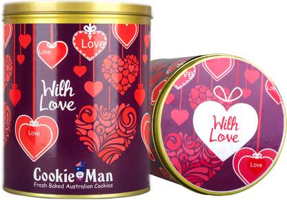Cookieman With Love Assorted Cookies Gift Pack Box | Assorted Cookies in Tin Box Cookies Biscuit