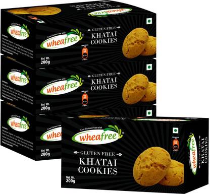 wheafree Khatai Cookies - Gluten Free - Pack of 4 (200g each) Cookies Biscuit