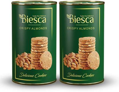 Biesca Crispy Almonds Cookies with Butter Premium Handcrafted Biscuit Cookies Biscuit