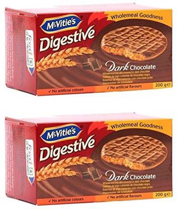 McVitie's Digestive Dark Chocolate Biscuit ( Pack of 2 ) Multi Grain Biscuit