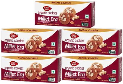 CAVEMAN Organic Millet Era Cookies, Goodness Of Almond & Cashew - Gluten Free Cookies Biscuit