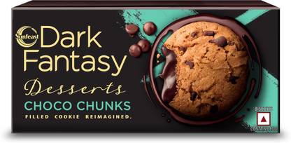 Sunfeast Dark Fantasy Choco Chunks, Choco Chip and Molten Choco Cr�me Filled Cookie Cream Filled Biscuit