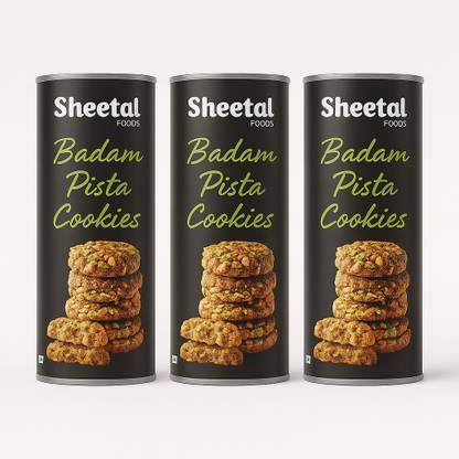 Sheetal Badam Pista Cookies Combo of 3 Cookies Biscuit