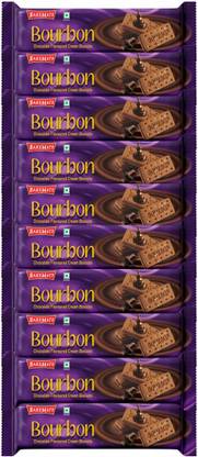 BAKEMATE Bourbon Chocolate Flavored Cream Filled Biscuits |Cookie Biscuits Pack Cream Sandwich Biscuit