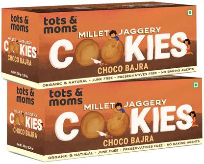 TOTS AND MOMS Healthy & Nutritious Millet & Jaggery Cookies for Kids & Adults | Choco Bajra Cookies Biscuit