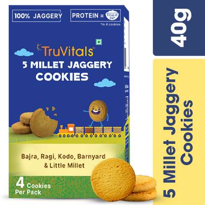 TruVitals 5 Millet Jaggery Cookies- 4 Cookies Assorted Biscuit