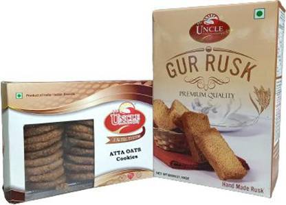 Mr. O Uncle ATTA OATS COOKIES + GUR RUSK Cookies Biscuit