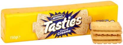 McVitie's Tasties Custard Creams Biscuits | Vanilla Flavoured Cream Sandwich Biscuit