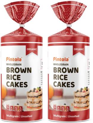 Pintola Organic Wholegrain Brown Rice Cakes (All Natural, Multigrain) High Fiber High Fiber Biscuit