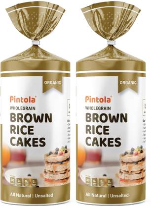 Pintola Organic Wholegrain Brown Rice Cakes (All Natural, Unsalted) High Fiber High Fiber Biscuit