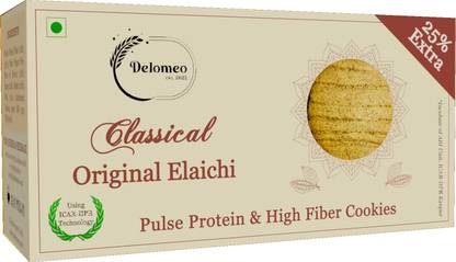 delomeo Classical Original Elaichi, Whole Wheat Pulse-Based Butter Travel Cookies High Fiber Biscuit