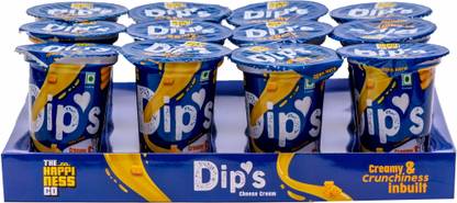 THE HAPPINESS CO Dip Sticks - Cheese Dips and Biscuit Sticks 20g each (12cups) Plain Biscuit