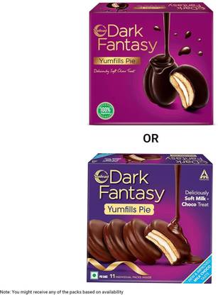 Sunfeast Dark Fantasy Yumfills CHOCO Pie, Chocolate Chip Cookie Cake Biscuit