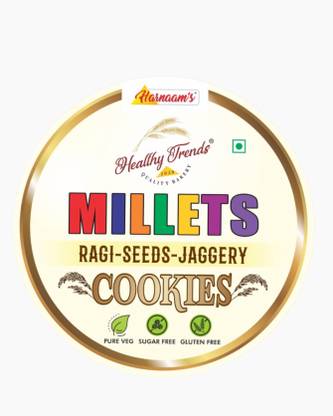 HEALTHY TRENDS MILLETS - RAGI SEEDS JAGGERY COOKIES - PACK OF 02 - 250 g x 02 Packs Cookies Biscuit