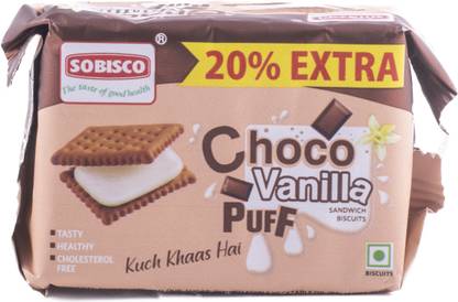 SOBISCO Choco Vanilla Puff Cream Sandwich Biscuit