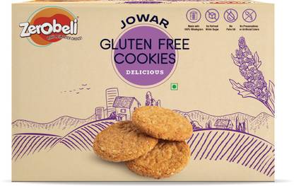 Zerobeli Jowar Gluten Free Cookies | Goodness of Oats,Gram & Corn | No Preservative Cookies Biscuit