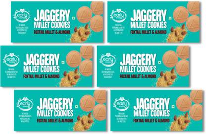 Early Foods Pack of 6 - Foxtail Millet & Almond Jaggery Cookies Cookies Biscuit