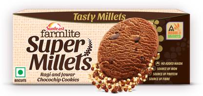 Sunfeast Farmlite Super Millets Ragi & Jowar Chocochip Cookies Biscuit