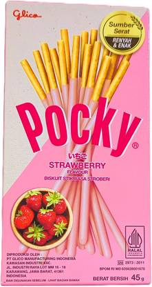 Pocky Strawberry Flavor Biscuit Sticks | Imported Stick Biscuit Cream Cracker Biscuit