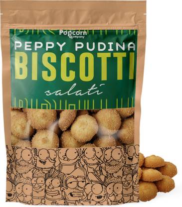 POPCORN&COMPANY Peppy Pudina Biscotti Cookies Eggless Biscotti Biscuit