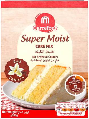Carrefour Super Moist Cake Mix Vanilla Flavour Plain Biscuit