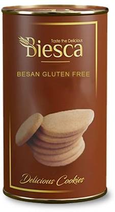 Biesca Premium Besan Cookies Gluten and Maida Free Cookie with Milk and Butter Cookies Biscuit
