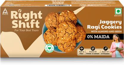 Right Shift Jaggery Ragi Cookies, With nuts and seeds Cookies Biscuit