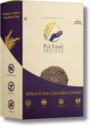 PurFerme Project Millets & Oats Chocolate Cookies 240g (12pcs x 20g) Cookies Biscuit