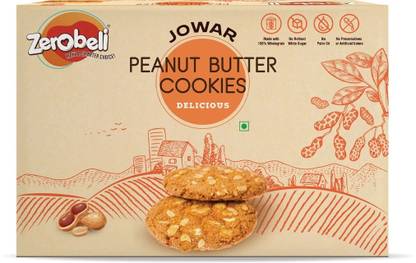 Zerobeli Jowar Peanut Butter Cookies | Goodness of Whole Wheat & Oats | No Preservatives Cookies Biscuit