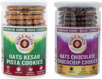 Fore Noon Chocolate Chocochip & Kesar Pista oats Cookies Biscuit