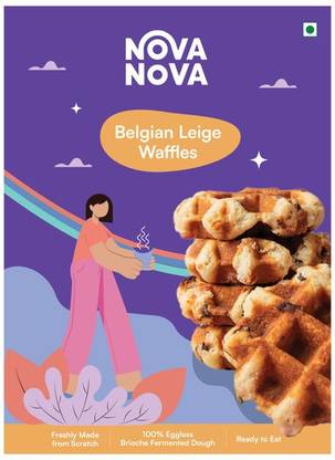 Nova nova Belgian Liege Waffles - Assorted Pack Vegetarian - Pack of 6 Bakery Biscuit