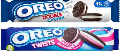 OREO Twist Variety Pack Vanilla Raspberry & Double Creme Sandwich Cookie Delicious Cream Sandwich Biscuit