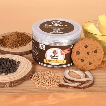 equisential Baked Bites Choco Chip Cookies | Jaggery | No Maida, Sugar, Palm Oil | 250g Cookies Biscuit
