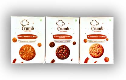 Crumb Haven Cookies- Pack of 3_Almond + Kodo + Brownie Cookies Biscuit