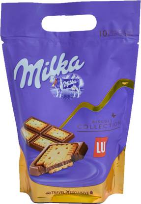 milka Biscuit Collection Lu Pouch, 350 g Plain Biscuit