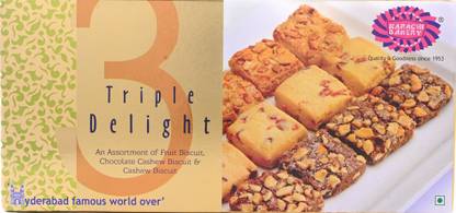 KARACHI BAKERY Triple Delight Fruit Chocolate and Cashew Biscuit Assorted Biscuit
