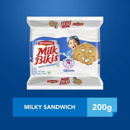 BRITANNIA Milk Bikis Biscuits Cream Sandwich Biscuit