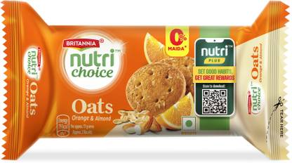 BRITANNIA Nutrichoice Oats Orange & Almond Cookies Biscuit