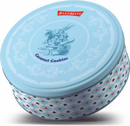 BAKEMATE Coconut Cookies Tin Box 340g | Cookies | Coconut Cookies Festive Gift Pack Cookies Biscuit