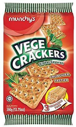Munchy's Vege Crackers Krakers Sayuran Crunchier Taster 390g Cracker