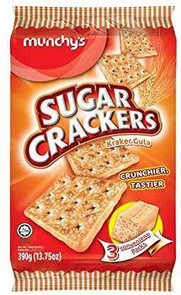 Munchy's Sugar Crackers Krakers Gula Crunchier Taster 390g Cracker