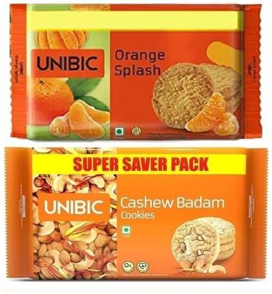 UNIBIC Cashew Badam 500g | Orange Splash 500g Cookies Biscuit