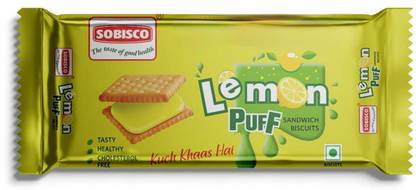 SOBISCO Lemon puff cream biscuits 125g Cream Sandwich Biscuit