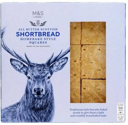 Mark & Spencer All Butter Scottish Shortbread Homebake Style Squares 200g Imported (UK) Bakery Biscuit