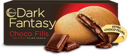 Sunfeast Dark Fantasy Choco Fills, Original Filled Cookies with Choco Creme|Perfect Snack Cookies Biscuit
