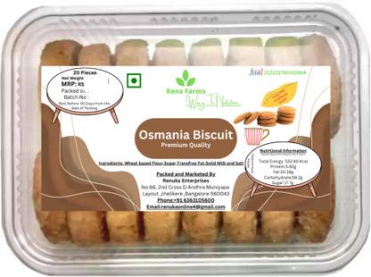 Rens Farms Baked Delight Hand Rolled Hyderabad Osmania Biscuits Sweet & Salty Biscuit