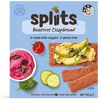 Orgran Splits Beetroot Crispibread Plain Biscuit