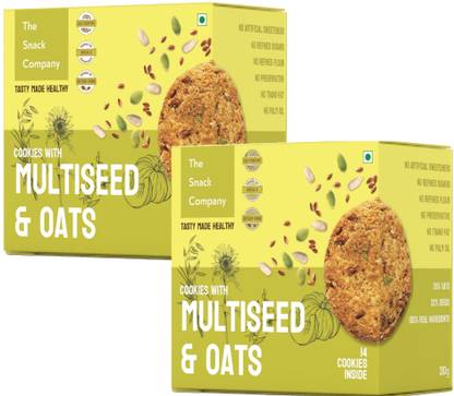 The Snack Company Healthy Multi Seed & Oats cookies I 33% Nuts & Seeds | No Maida Cookies Biscuit