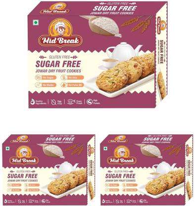 MidBreak Sugar-Free Jowar (Sorghum) Millets & Dry Fruit Cookies | Healthy Sugar Free Cookies Biscuit